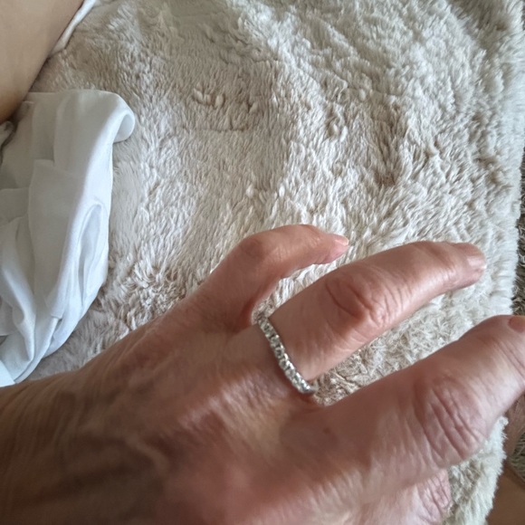 Solid Platinum naturalPAVÉ set diamonds heavy band ring tested & stamped 6-6.5 - Picture 1 of 11